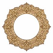 Зеркало золотое круглое настенное 60 см