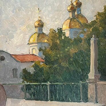 Картины и панно ручной работы. Ярмарка Мастеров - ручная работа «На семимостье», этюд, холст на картоне, масло, 30х40, 2025. Handmade.