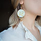 Order Boho earrings 'White Lilies' - Round earrings Brass Citrine. Strangell Jewelry. Livemaster. . Earrings Фото №3