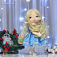 Doll-angel with feather wings, in a sky blue dress with snowflakes, Dolls, St. Petersburg,  Фото №1