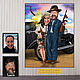 Gift to man. Caricature by photo.Mafiosi, Chicago, 60s mafia, America, USA, Caricature, Moscow,  Фото №1