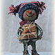 Снеговик Дима. Интерьерная кукла. Мир кукол Лоры Пинтсон. Интернет-магазин Ярмарка Мастеров.  Фото №2