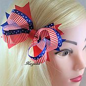 Аксессуары ручной работы. Ярмарка Мастеров - ручная работа American hair bow, 4th of july hair bow, American colors bows. Handmade.