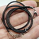 Black cord with lock and chain 45 cm. Accessories for jewelry. Selberiya shop. Online shopping on My Livemaster.  Фото №2