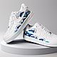 Кроссовки белые, кастомизация Nike Air Force, волна, ручная роспись, Кроссовки, Волжский,  Фото №1