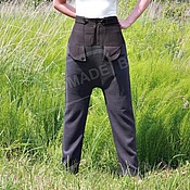 Одежда handmade. Livemaster - original item pants high waist kombi suiting with pockets gray with co. Handmade.