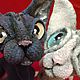 La esfinge - calvo gato gris oscuro color. Stuffed Toys. Lebedeva Lyudmila (knitted toys). Интернет-магазин Ярмарка Мастеров.  Фото №2
