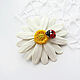 Chamomile brooch made of polymer clay Large brooch with a white flower, Brooches, Voronezh,  Фото №1
