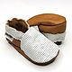 White soft sole leather Baby shoes,Infant handmade white yellow shoes. Babys bootees. ebooba. Online shopping on My Livemaster.  Фото №2