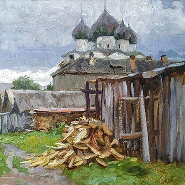 Картины и панно ручной работы. Ярмарка Мастеров - ручная работа Картина в раме:"Дорога к Храму".Пейзаж маслом. Handmade.