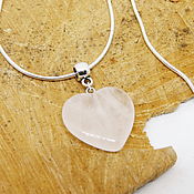 Украшения handmade. Livemaster - original item Pendant on a chain Delicate heart of rose quartz. Handmade.
