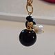 Pendant-pendant with onyx, obsidian, natural pearls and spinel. Pendants. marusjy. My Livemaster. Фото №6