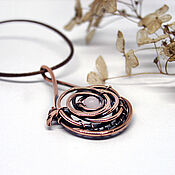 Украшения handmade. Livemaster - original item Copper pendant Pink morning. Handmade.