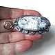 Кулон с мерлинитом (дендроагатом) "Графический этюд". Кулон. Unique Silver (UniqueSilver). Ярмарка Мастеров.  Фото №4