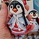 Лоло и Лала .Пингвины-игрушки из ваты на елочку в роскошных одеждах. Игрушки. Наталья Бринько. Ярмарка Мастеров.  Фото №4