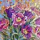  Oil painting ' Bouquet of pink tulips», Pictures, Moscow,  Фото №1