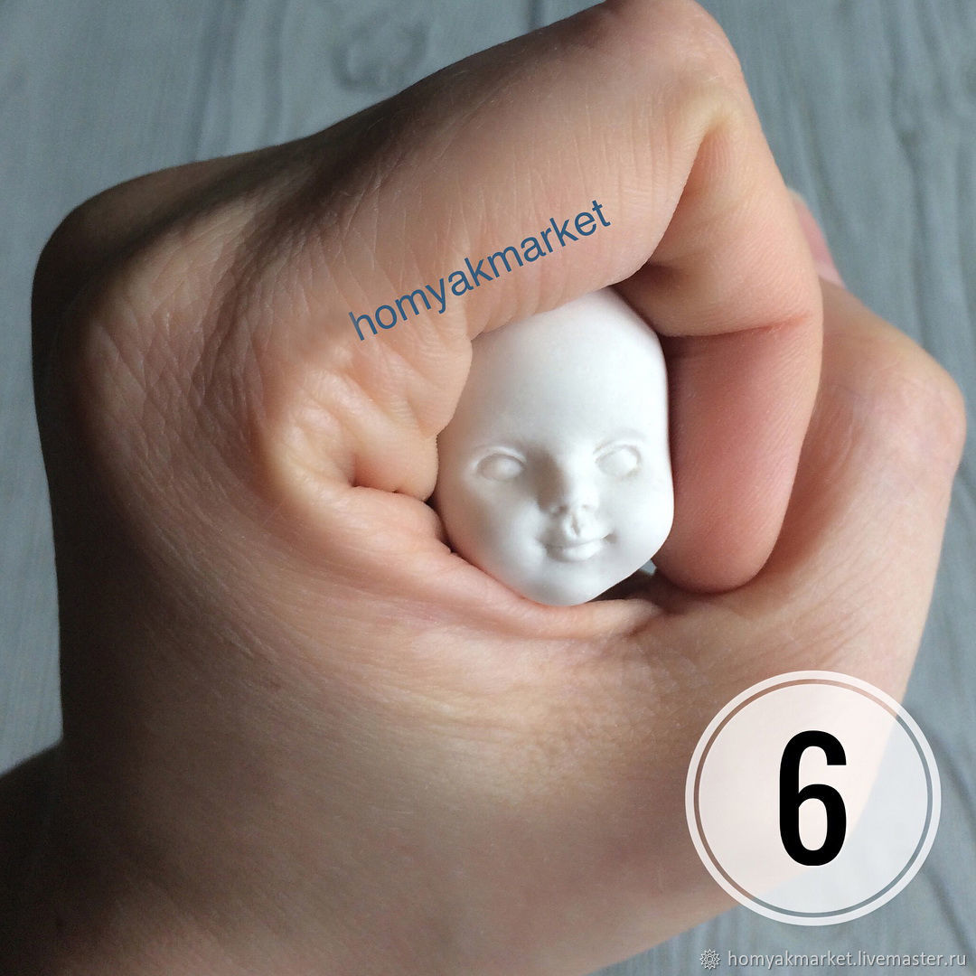 Молд №6 (форма для изготовления лица), Заготовки для кукол и игрушек, Москва,  Фото №1