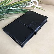 Канцелярские товары handmade. Livemaster - original item A5 diary in a genuine leather cover black. Handmade.