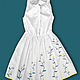 Роспись одежды. Платье с цветочным узором, Сарафаны, Абакан,  Фото №1