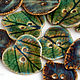 Ceramic buttons 'Leaves'(3), Buttons, Severobaikalsk,  Фото №1