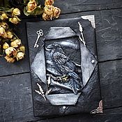 Канцелярские товары handmade. Livemaster - original item Black notebook with black Raven. Handmade.