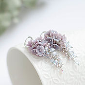 Украшения handmade. Livemaster - original item Small Lilac Flower Cluster Earrings Handmade. Handmade.