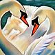 Картина с лебедями "Лебединая нежность" Пара лебедей. Лебеди. Картины. Чудо-картины Марины Большаковой. Ярмарка Мастеров.  Фото №4
