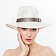 Wedding and evening handmade accessories. Summer straw hat `Ferrero`. Anna Andrienko. Arts and Crafts fair.