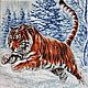 "Прыжок тигра" вышитая картина, Картины, Москва,  Фото №1
