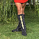 botas: INDIANINI leopardo-botas Italianas hechas a mano, High Boots, Rimini,  Фото №1