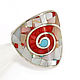 RING Nautilus. coral and mother of pearl. Ring handmade, Rings, Moscow,  Фото №1