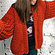 Red cardigan with voluminous sleeves. Cardigans. SHAPAR - knitting clothes. My Livemaster. Фото №4