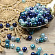 Pearl mix blue 4mm Sky before a thunderstorm 100 pcs, Beads1, Solikamsk,  Фото №1