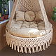 Подвесное кресло. Качели садовые. Оксана Макраме узелочки (macrame-uzelochki). Интернет-магазин Ярмарка Мастеров.  Фото №2