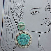 Украшения handmade. Livemaster - original item Stud earrings made of polymer clay Hellas. Handmade.