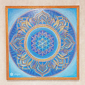 Картины и панно handmade. Livemaster - original item Sacred mandala on canvas is the Flower of Life. Handmade.