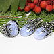 Mistletoe ring and earrings with blue agates in silver 925 IV0017. Jewelry Sets. Sunny Silver. My Livemaster. Фото №5