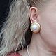 Винтаж: ANNE KLEIN Клипсы жемчужные в матовой позолоте. Серьги винтажные. ХХ Век Ольга. Интернет-магазин Ярмарка Мастеров.  Фото №2