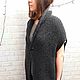 Жилет из шерсти женский вязаный чёрный  цвет в крапинку. Жилеты. AccessoriesWool мягко и комфортно. Ярмарка Мастеров.  Фото №9
