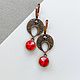 Ethnic Swarovski red earrings. Earrings. DiliZ Handmade. My Livemaster. Фото №6