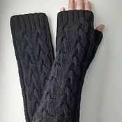 Аксессуары handmade. Livemaster - original item Elizabeth sleeve mitts, black. Handmade.