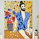 Young Gustav Klimt. Painting mosaic graphics portrait of a man erotica, Pictures, St. Petersburg,  Фото №1