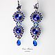 Order Blue Butterfly earrings with blue crystals sw. Elena Potsepnya Jewelry. Livemaster. . Earrings Фото №3
