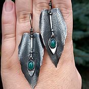 Украшения handmade. Livemaster - original item Sterling silver earrings. Earrings leaves. Long earrings.. Handmade.