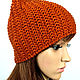 Knitted cap with ears brown. Caps. UrbanStyleKnit (usknits). My Livemaster. Фото №4