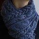 Scarf blue soft wool knitted men's / women's winter. Scarves. SolarisArtis. My Livemaster. Фото №4
