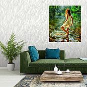 Картины и панно handmade. Livemaster - original item Oil painting on canvas Sunny Girl River Landscape.. Handmade.