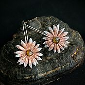 Кольцо с цветком Гортензии и браслет, медь, настоящий цветок