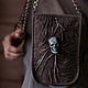 Order 3D Handbag on a chain 'Skull' made of natural suede. newandw. Livemaster. . Crossbody bag Фото №3