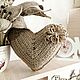  Декоративное сердце из джута. Народные сувениры. Lapa_Land (lapaland). Интернет-магазин Ярмарка Мастеров.  Фото №2